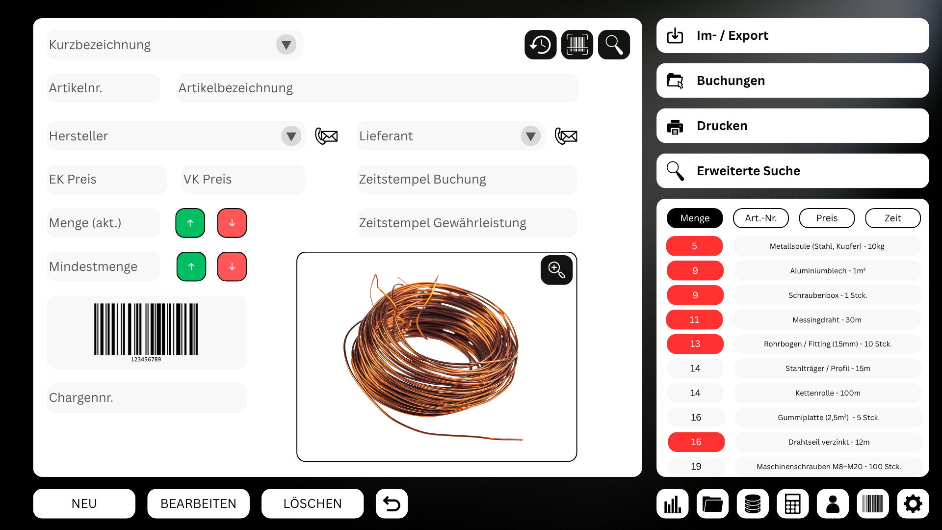 Lagerverwaltungssystem mit Barcode-Scanner