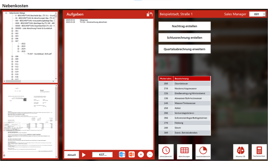 Nebenkostenabrechnungs-Tool für Energiekonzern